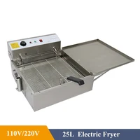 25L Capacity Electric Oil Fryer for Donuts Machine 3000W Commercial 304 Stainless Steel Donut Frying Machine 2