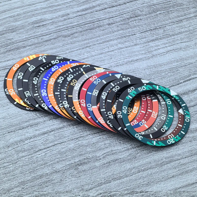 39 mm x 32 mm flacher Aluminium-Lünetteneinsatz, passend für SKX 6105 6309 Turtle Uhrengehäuse NH35 NH36 Gehäuse, Uhrenlünettenring, Ersatzteile – Detail 3