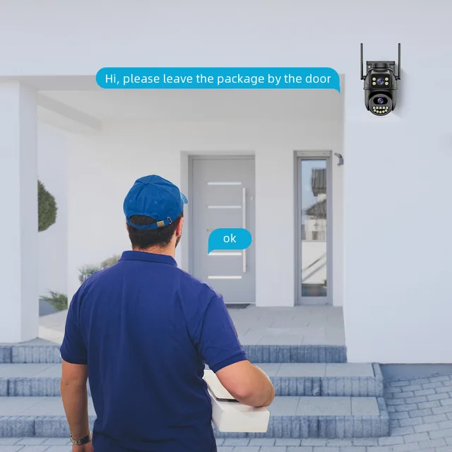 4K 8MP WiFi PTZ Outdoor Camera with Dual Lens, AI Tracking, & Dual Screen Display - Image 4