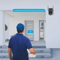 Caméra de permission Extérieure PTZ IP Wifi 4K 8MP HD, Dispositif de Sécurité Sans Fil, avec Suivi existent AI, Objectif Touristique 4MP, Audio et Vidéo, P2P iCSee 4