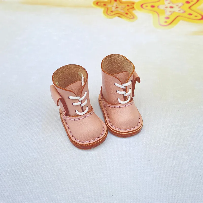 Neue handgemachte Mode Blyth Puppe flache Rindsleder hohe Stiefel Puppe Blyth Ob22 24 Schuhe mit Knöpfen für Ymy Licca Azones Ob24 Fr Puppe – Detail 5