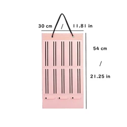 Large Capacity Wall Hanging Hair Accessory Organizer and Room Decor - L (Pink)
