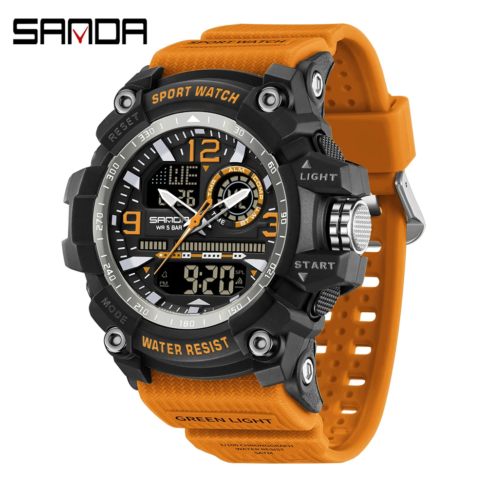 Men's Large Dial Multi-Functional Outdoor Waterproof Sports Watch