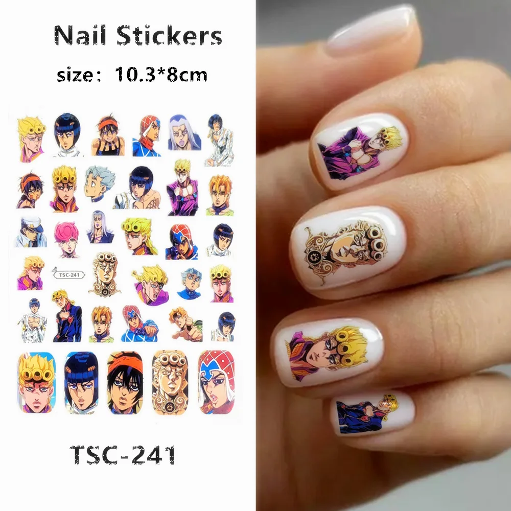 TSC series TSC-241-251-261 JoJo series 3D Back glue Self-adhesive Nail art Nail sticker decoration tool Sliders For Nail Decals