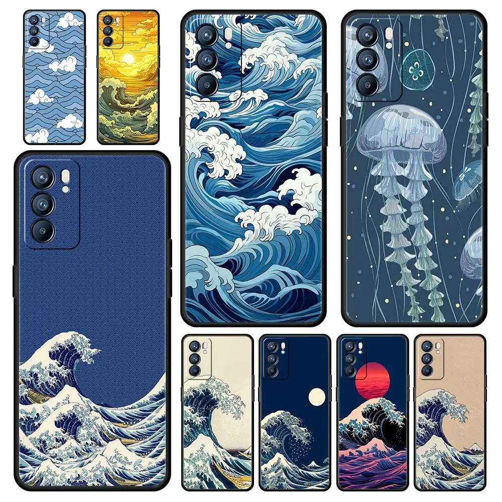Sleek Blue Wave Design Phone Case Cover