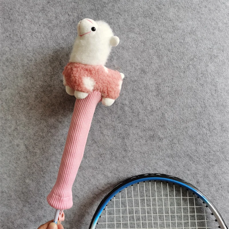 Alpaca Badminton Racket Handle Cover Plush Vicugna Pacos Grip Protectors Handcraft Gift