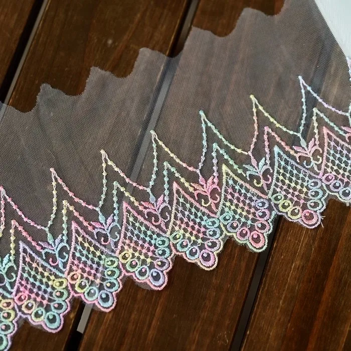 5Yard/Lot Farben Mesh Stoff Stickerei Spitzen besatz 9cm breite DIY Halskette hand gefertigte Lolita Kleidung Kleid Näh zubehör – Detail 14