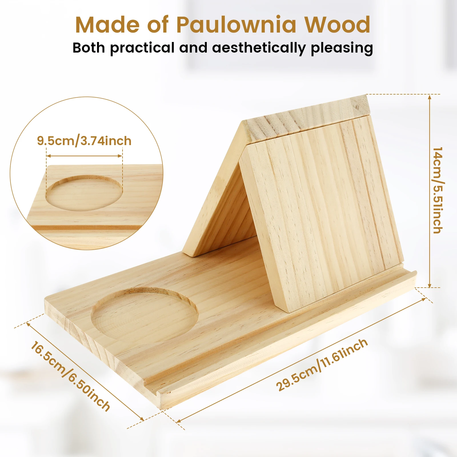 Targetone Petit Support De Livre De Lecture, Support De Livre Triangulaire Court En Bois De Qualité Supérieure Pour Chambre à Coucher, Table De Chevet, Bureau, Bibliothèque Ou Décoration De Table Pour