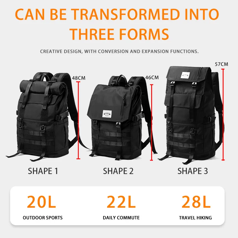 MOYYI 3 in 1 Expansion Anti Theft Bagpack Weekender Outdoor 17inch Laptop Backpack for Men Hiking Camping Female Male Travel Bag 3