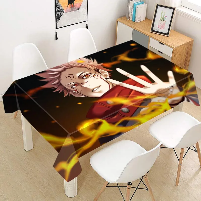 Jujutsu Kaisen Tablecloth Oxford Fabric Square/Rectangular Dust-proof Table Cover For Party Home Decor TV Covers 6