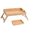 Breakfast Tray For Bed Wood Breakfast Tray With Foldable Legs Versatile Design Small Dining Table For Bed Counter Narrow Cabinet 1