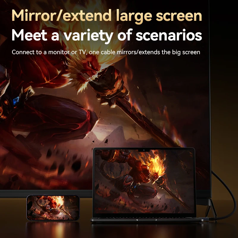 닌텐도 스위치1용 스위치 독 USB C to HDMI 케이블 4K@60Hz 타입-C to HDMI 어댑터 6.6FT HDR 100W PD 노트북, 휴대폰, 컴퓨터용