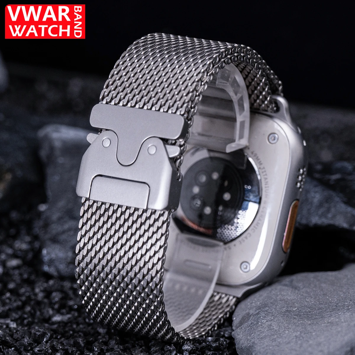 VWAR Pure Titanium Milanese loop Band for Apple Watch Ultra