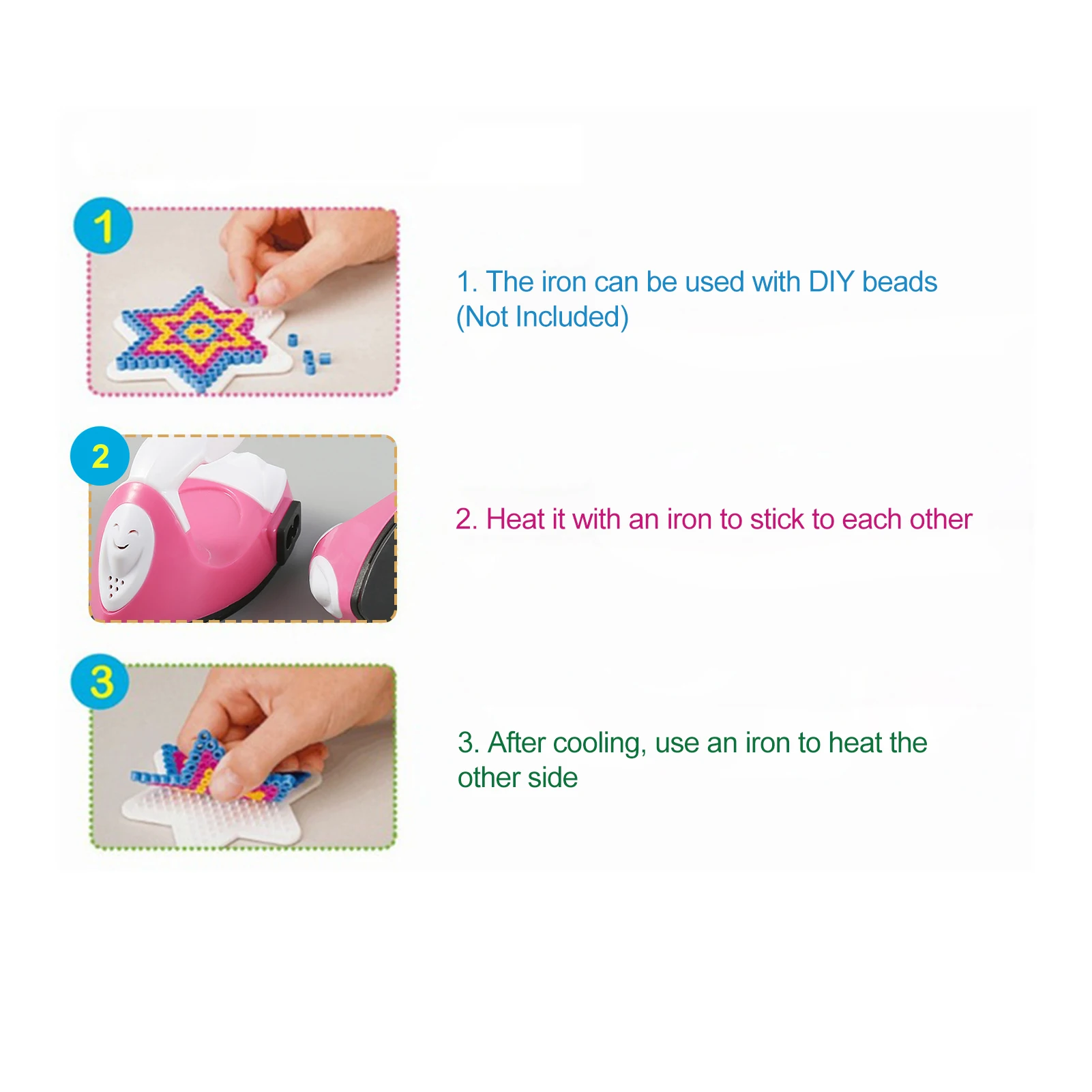 Mini Garment Iron Garment Iron Mini Handheld Garment Iron Non-Stick Portable Electronic Iron for DIY Art and Craft with US Plug