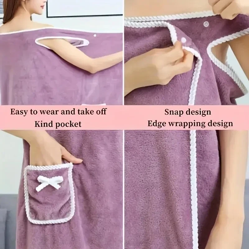 Bathroom Wearable Bathrobe Towel Dress Women Shower Female Soft Bath Towel For Adults Lady Home Textiles Bath And Sauna Towels bath towel women bathrobe pajamas