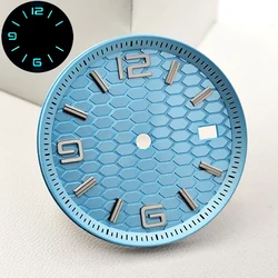 Premium Men's Watch Silver Case with Sapphire Dial and Full - Body Mirror Box - NH35 No logo (3 Blue)