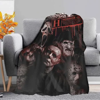 Halloween Blanket,Horror Movie Halloween Character Cover Blanket,Halloween Blanket - Suitable for sofa, bed, travel, camping, li 3