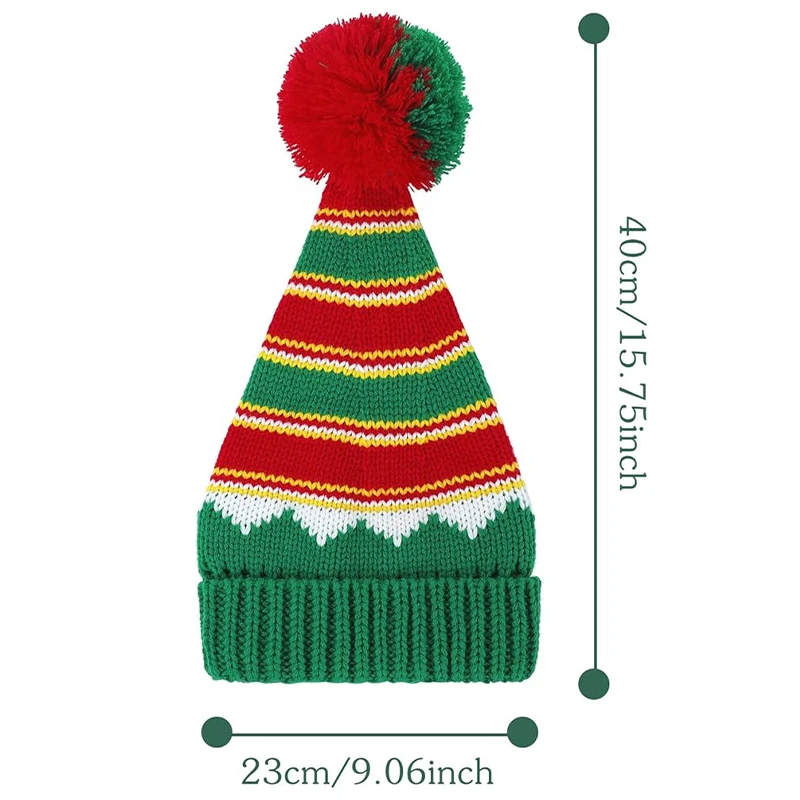 Century Star Christmas Hats for Women Santa Hat Adult Unisex Classic Knitted Warm Beanie for New Year Holiday Party Hats
