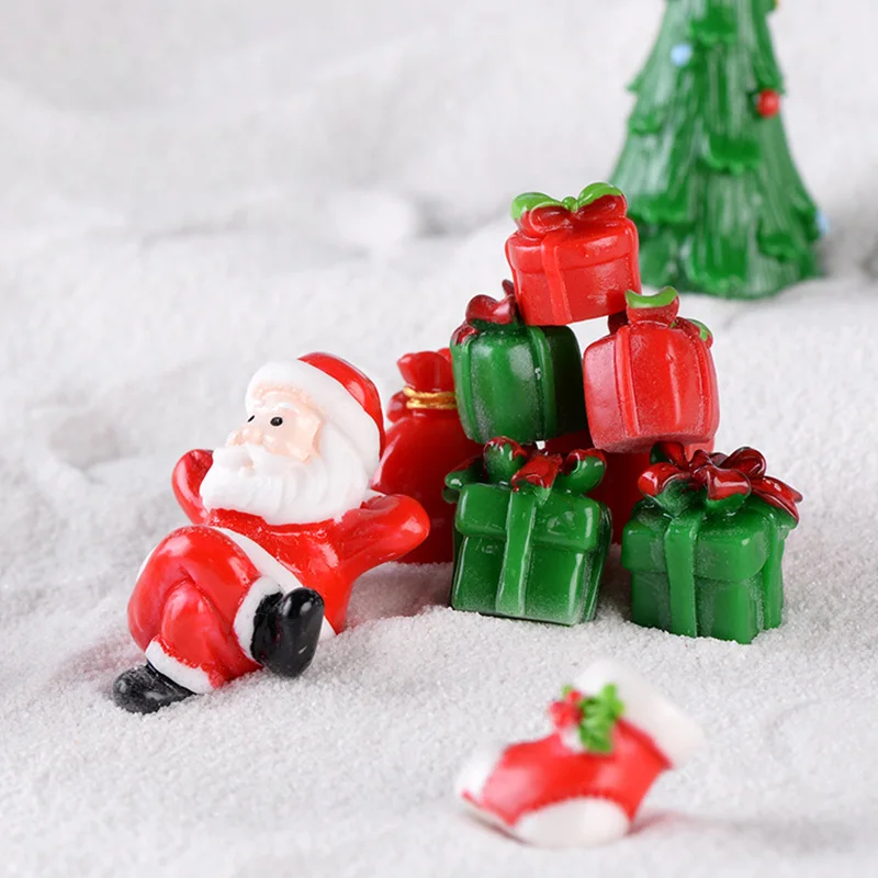 EXCEART 8 Pupazzi Di Neve In Resina Mini Per Albero Di Natale: Decorazioni In Miniatura Per Presepe E Casa Delle Bambole (3 Cm)