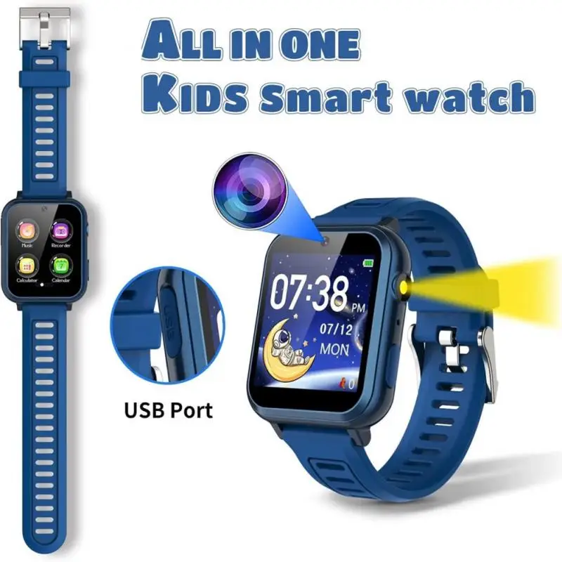 Reloj inteligente 4G para niños con rastreador GPS, relojes inteligentes  para niños y niñas con llamadas bidireccionales, 7 juegos de rompecabezas