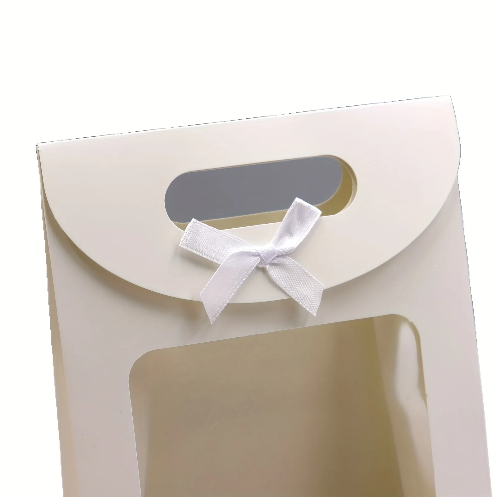 12 black and white gift bags with windows, upright small gift bags with bows, for wedding and birthday gift wrapping 2