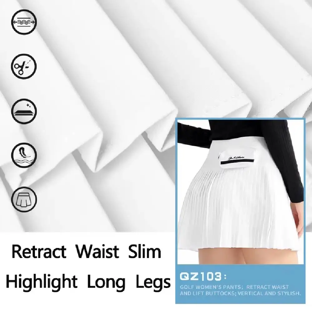 PGM Golf Women's Skirt Sports Pleated Short Skirt Women's Summer Anti Walking Light Speed Dry A-line Short Half Body