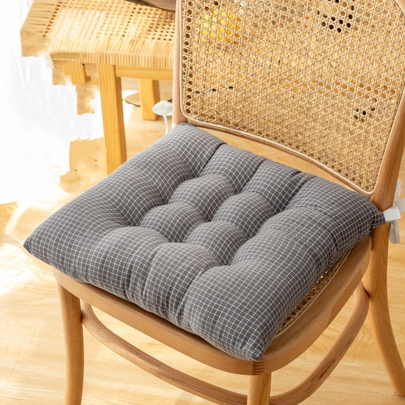 Small Fresh Printing Pattern Square Flax Seat Pad Living Room Tatami Outdoor Mat Office Dormitory Thicken Non-slip Chair Cushion 