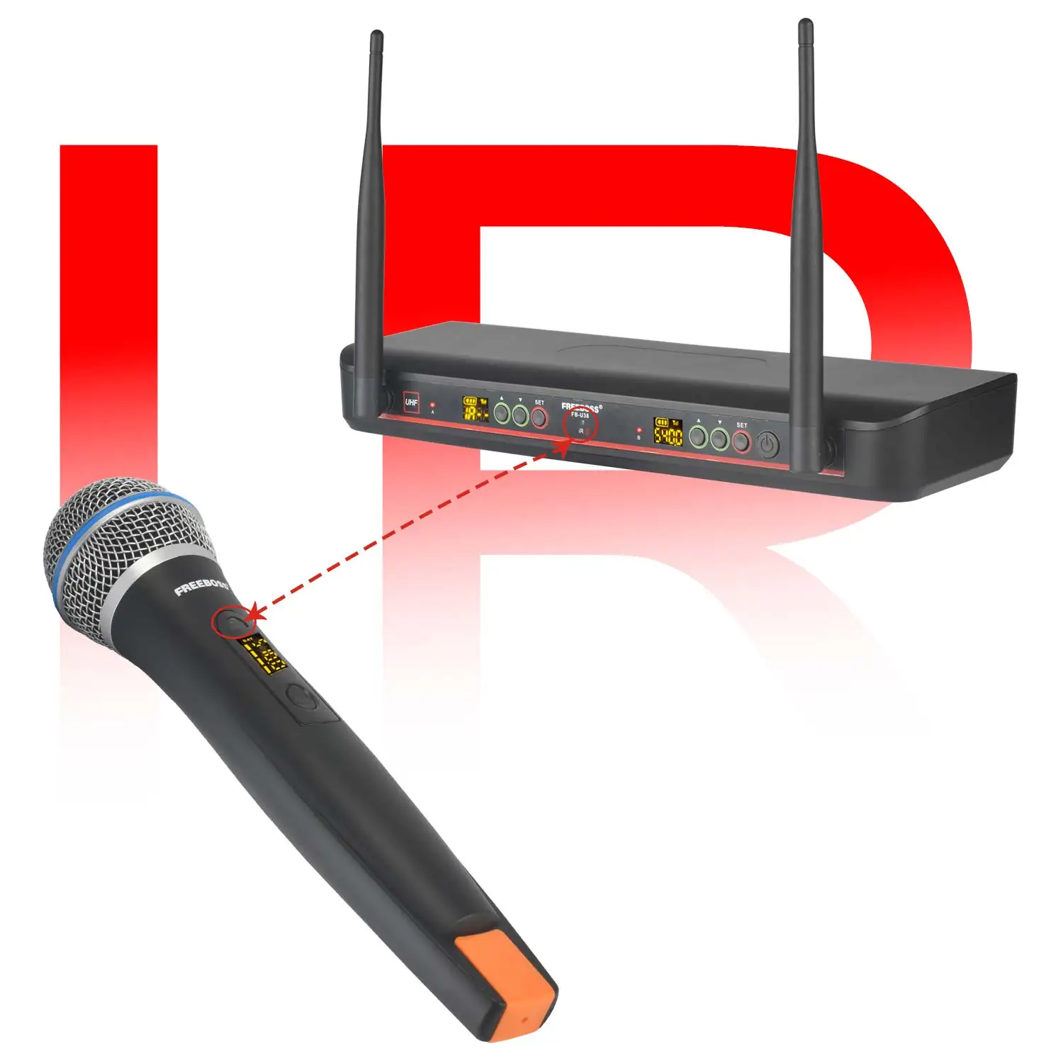 FREEBOSS UHF  ̳ ڵ ũ, 2x100 ä, ļ  , 뷡 ȸ FB-U38 IR  ũ