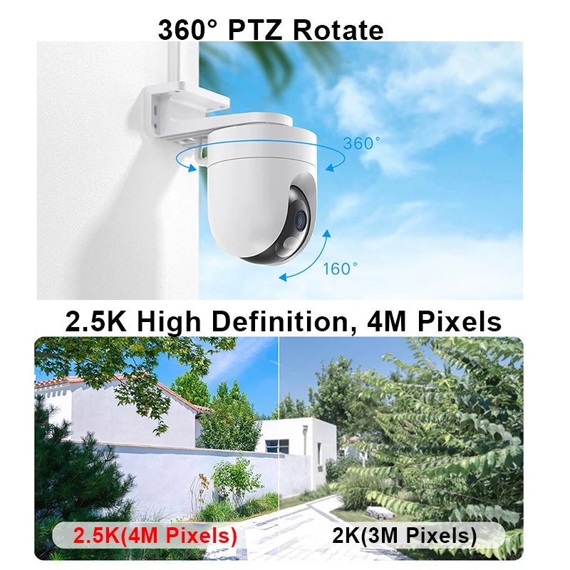 Xiaomi Outdoor Camera CW400 2.5K 4 Megapixel IP66 Waterproof Security Cam Double PTZ Full Color Night Vision Al Human Detection