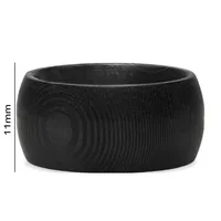 11mm Width Men's Domed 100% Carbon Fiber Wedding Ring with Tree Rings Pattern 2