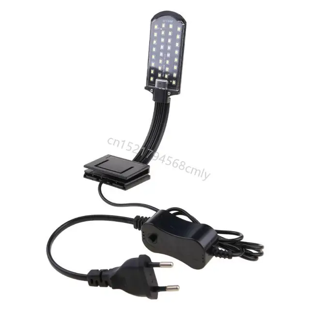 Aquarium Light LED Clip Light for Fish for Tank with Separate Power 5W High Brightness White & Blue Lighting 6XDE 2