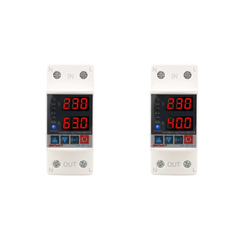 

SINOTIMER Adjustable Voltage Relay Over And Under Voltage Protector Overcurrent Limit Overvoltage Recovery Protection Device