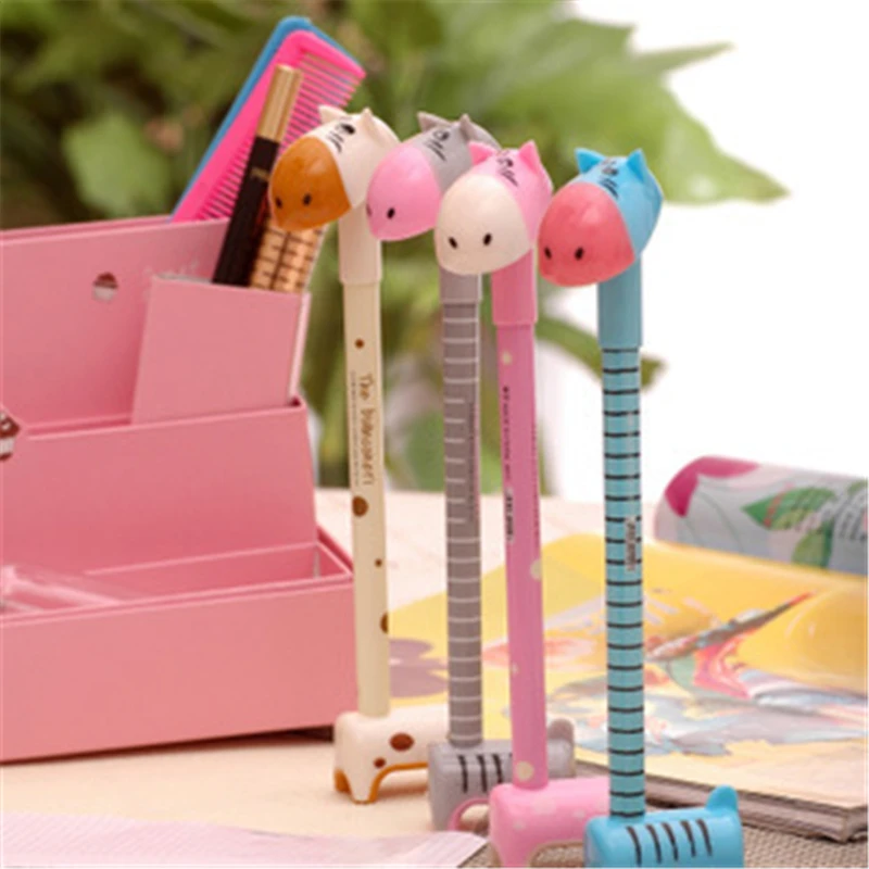 

DL Cute creative super Q small donkey neutral pen can stand cartoon Hippo sign pen student stationery small gift Exquisite stati