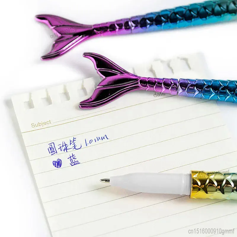 Mermaid 1.0mm Ballpoint Pen Blue Ink Ball Pen Cute Office Signature Handle Kawaii Writing Stationery 15Pcs/20Pcs/30Pcs multifunction ballpoint pen,multifunctional pen,ballpoint pen,ball point pen