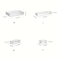 Stackable and adjustable multi drawer storage box set, perfect for storing cosmetics, office supplies, and desktop essentials. I 2
