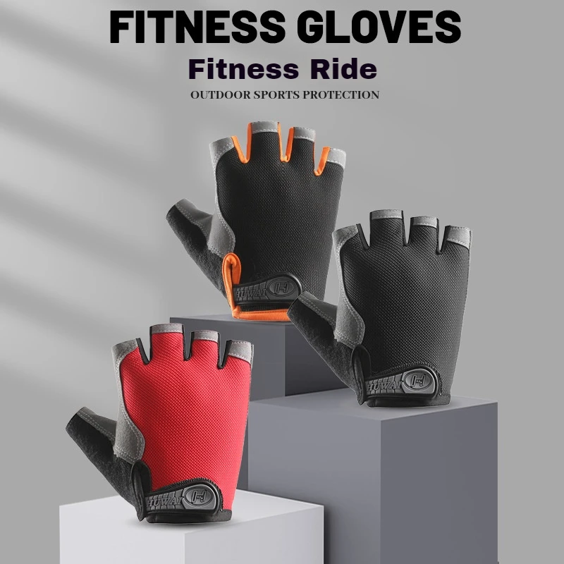 Breathable Anti-Slip Half Finger Cycling Gloves for Men and Women, Gym Mitten, Fitness, Sport, Training 2