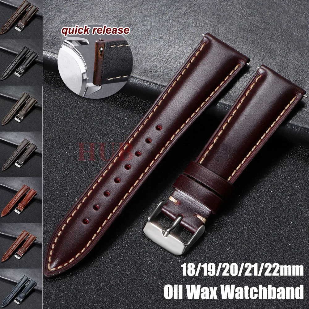 Timeless Brown Leather Watch Strap with Pin Buckle