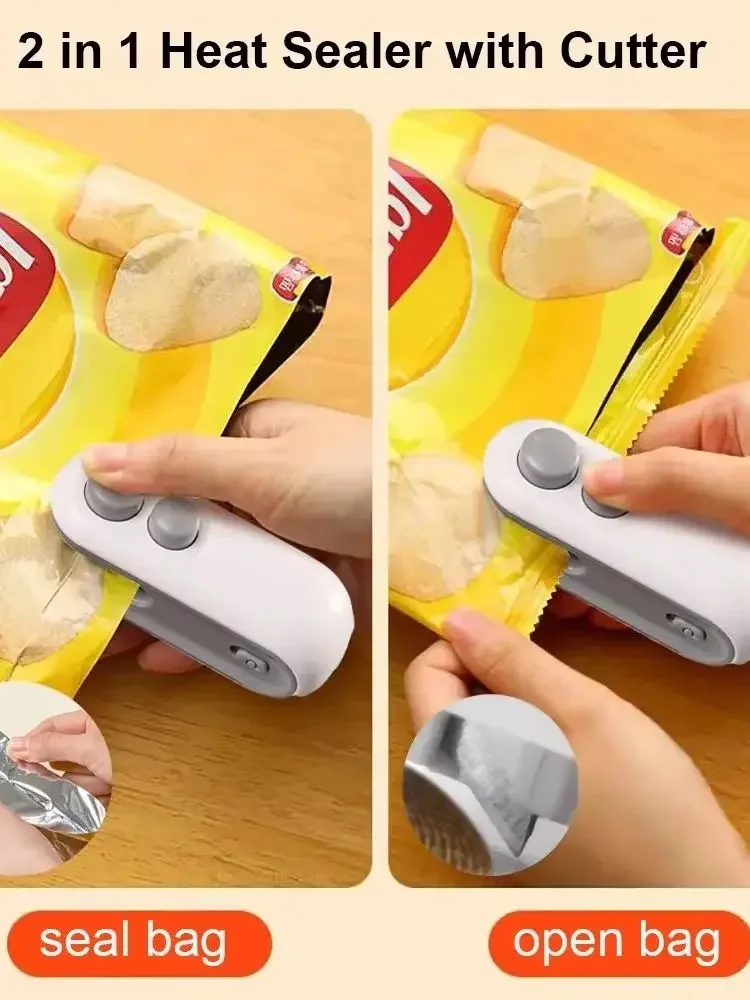 Portable Sealing Machine Mini 2-in-1 Snack Household Rechargeable Sealing Machine Vacuum Preservation Machine
