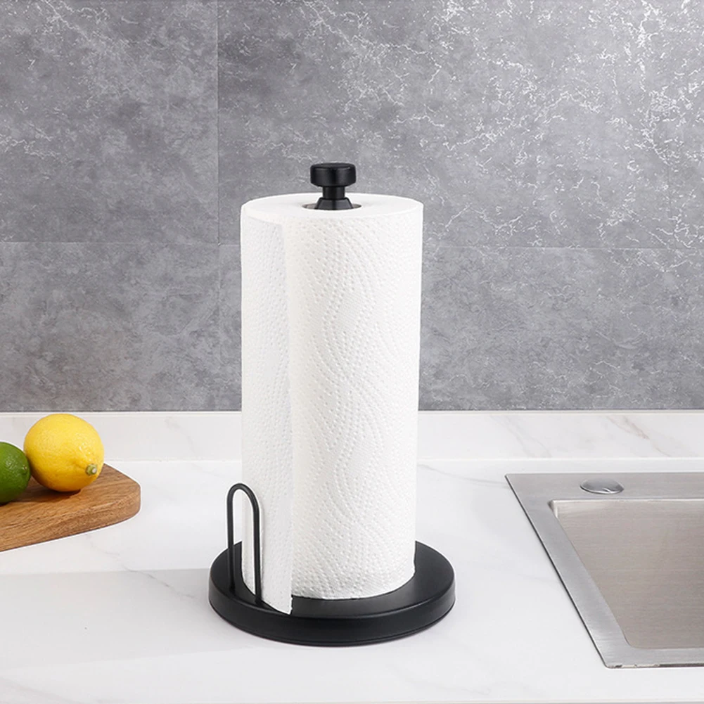 Paper Towel Stand Black With Ratchet System For Kitchen Bathroom,  One-Handed Tear Paper - AliExpress