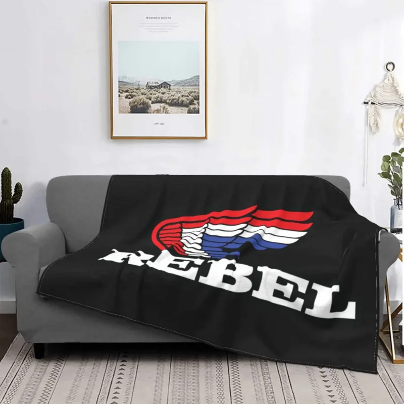

Classic 80s Rebel Knitted Blankets Honda Racing Flannel Throw Blanket Summer Air Conditioning Printed Soft Warm Bedspread