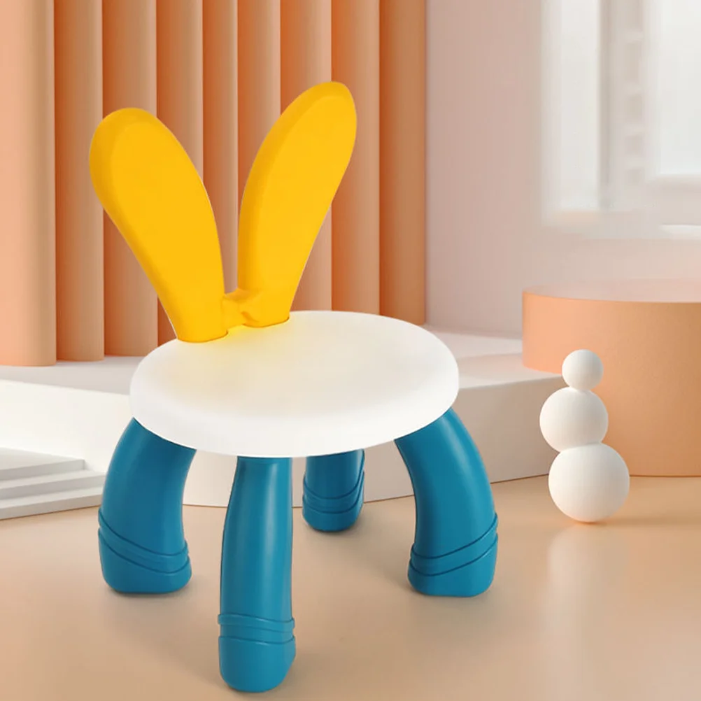 Rabbit Ears Bench Kids Footstool Children's Dresser Kindergarten Chairs for Table Plastic