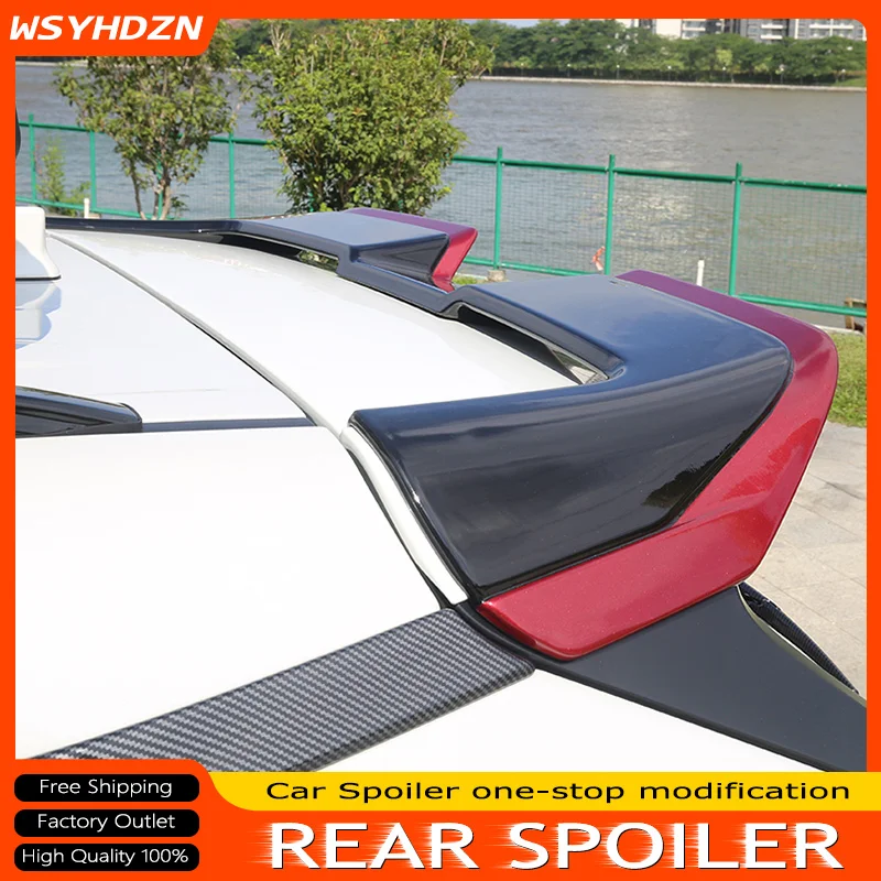 

High Quality ABS Plastic Rear Trunk Spoiler Car Tail Wing Decoration Rear Spoiler Car Styling For New RAV4 RAV 4 2020 2021 2022