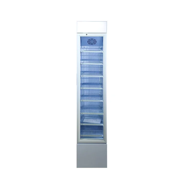 Store Upright Slim 105 Litre Glass Door Chocolate Display Refrigerator