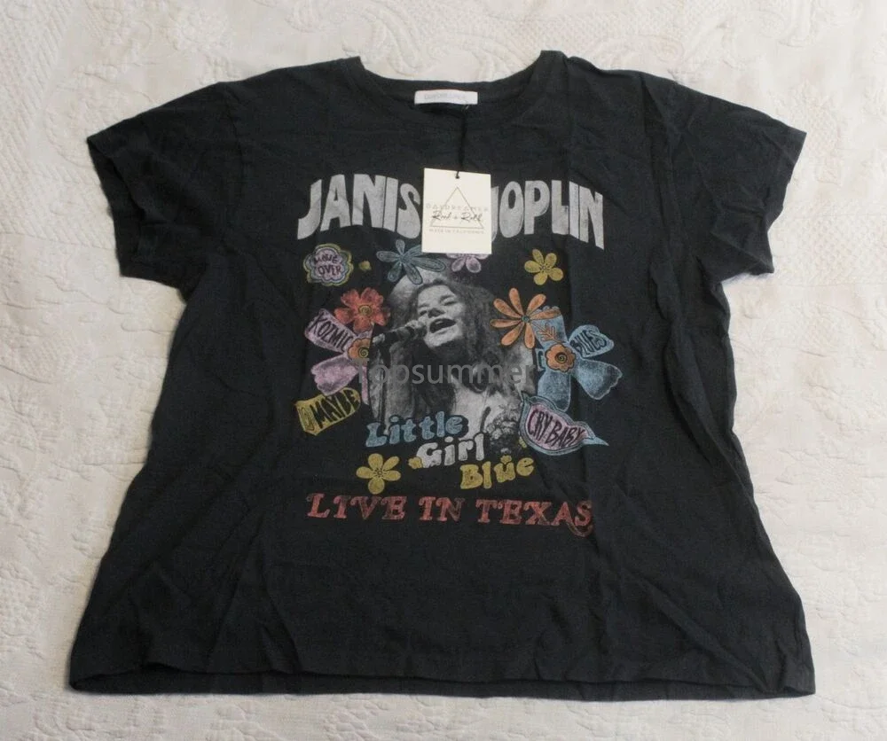 

Daydreamer Men'S Limited Edition Janis Joplin T-Shirt Db8 Gray Large Nwt