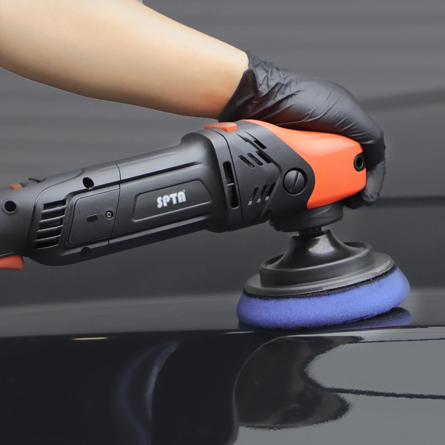 SPTA CP502 1100W Car Rotary Polisher 5-Meter Long Power Supply Cord Constant Speed Control Smooth Operation