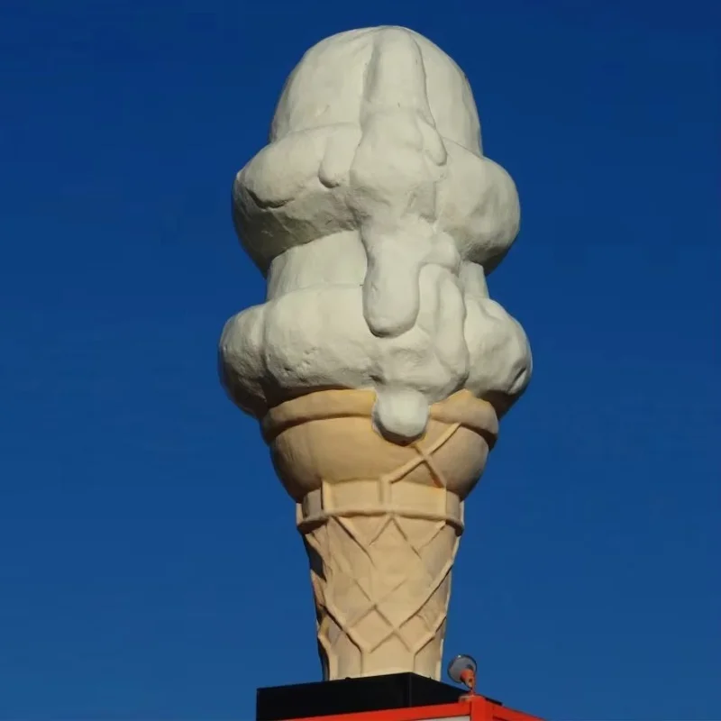Outdoor-Gartendekoration, große Cartoon-Eiscreme-Statue aus Fiberglasharz