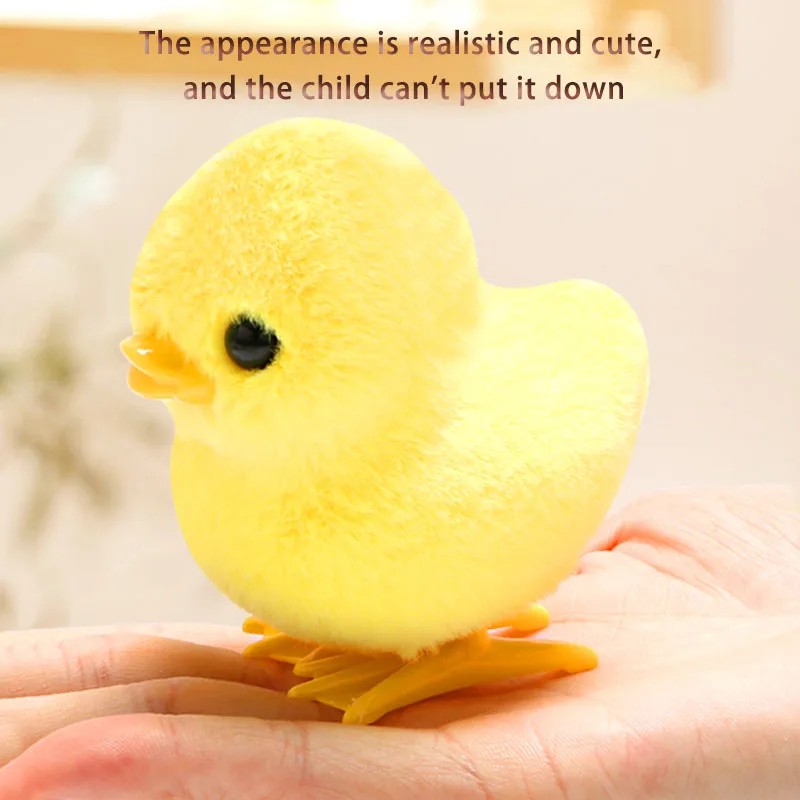 2pcs wind-up jumping chicken and duck toys, simulated plush chicken and duck walking simulation, Halloween and Christmas gifts 2