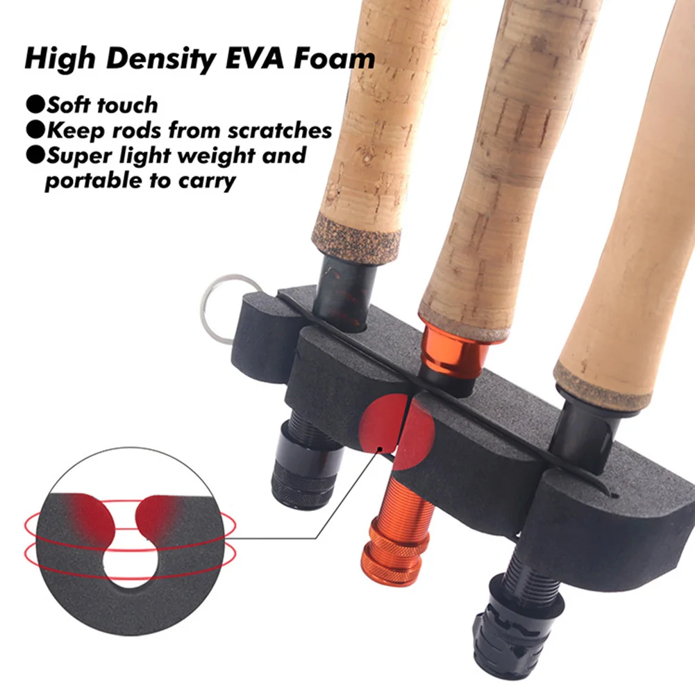 

Fishing Rod Rest Fishing Rod Holder Outdoor Density Foam Magnet Fishing Accessories Functional Three Rod Holder High Quality