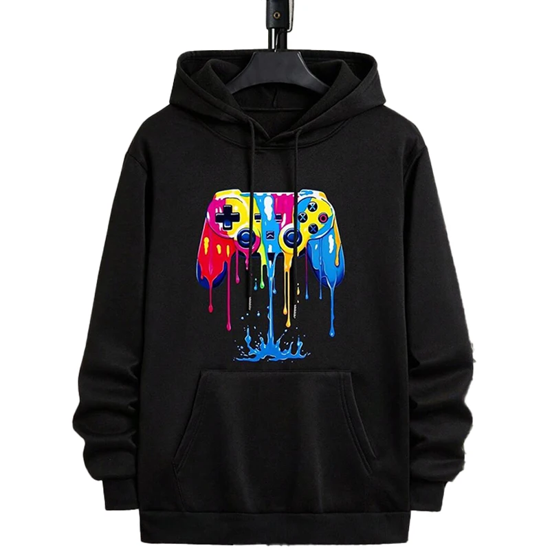 Hot Selling Unisex Hoodie Manfrity Dauomo Men's Hooded Drawstring Sweatshirt With Video Game Controller Pattern Shipped Quickly