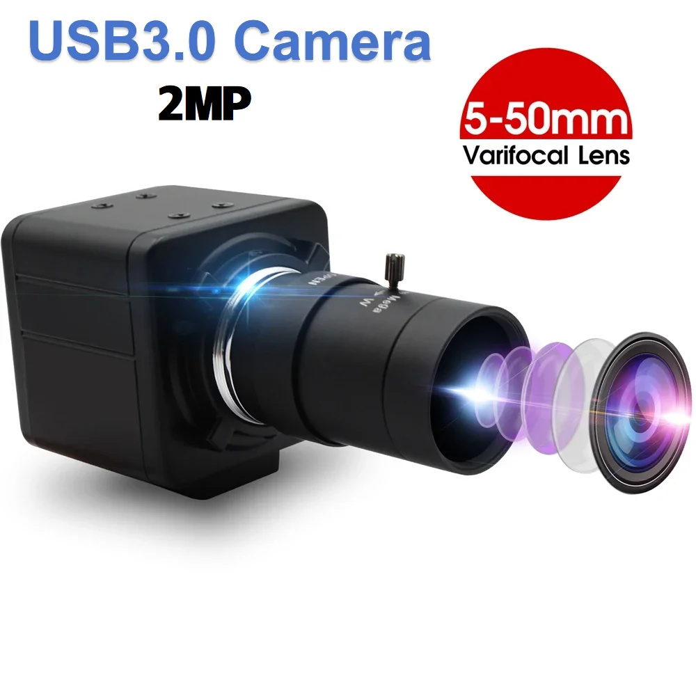 ELP 2MP USB 3.0 Camera Varifocal 5-50mm Lens 10X Zoom High Speed 50fps ...